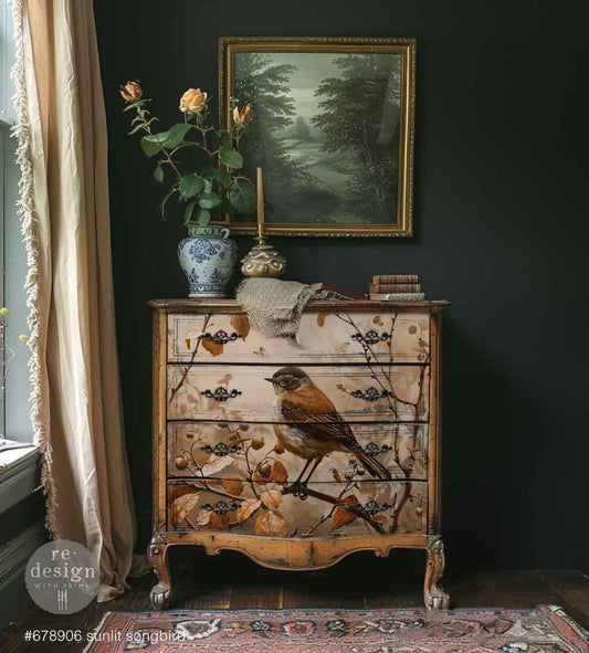 Sunlit Songbird A1 Decoupage Fiber Paper - ReDesign with Prima