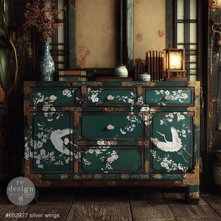 Silver Wings Decor Transfer - ReDesign with Prima