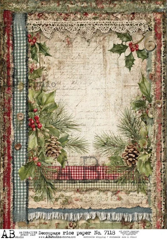 Homespun Holidays (#7118) Rice Paper - AB Studio