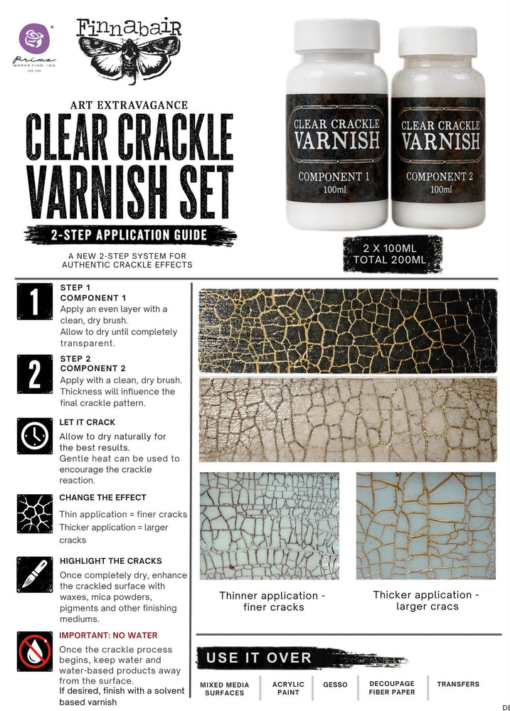 Clear Crackle Varnish Set by Finnabair - Prima Marketing