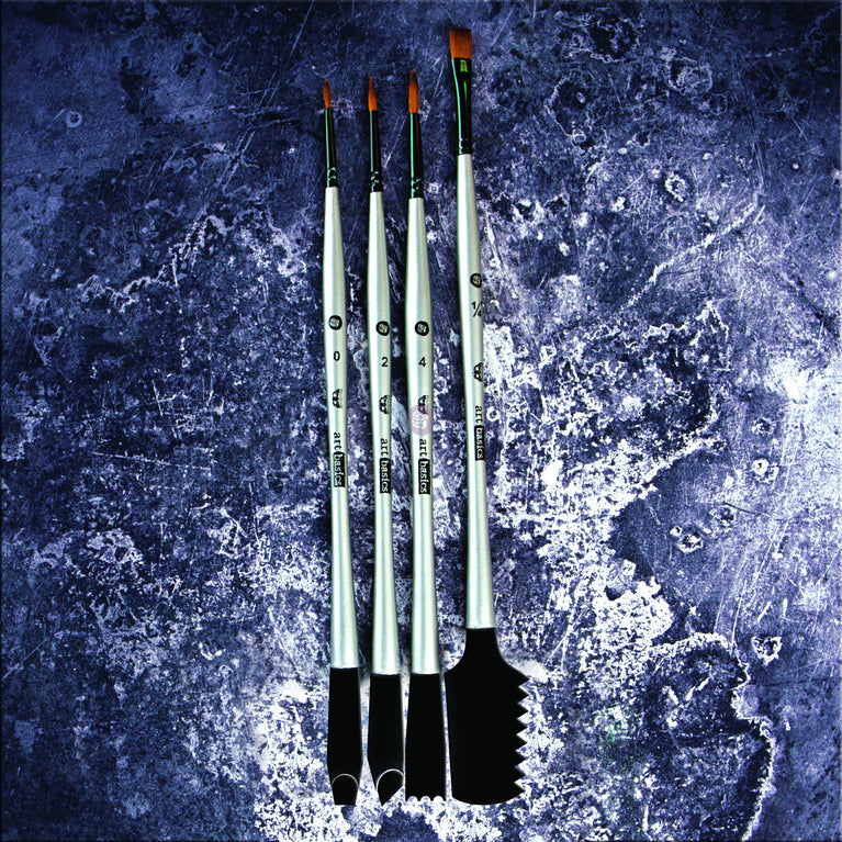 Texture Brushes Set 2 by Finnabair (4 PCS) (Double-Sided)   - ReDesign with Prima/Prima Marketing