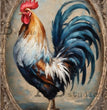 Framed Rooster (#6318) Rice Paper- AB Studios