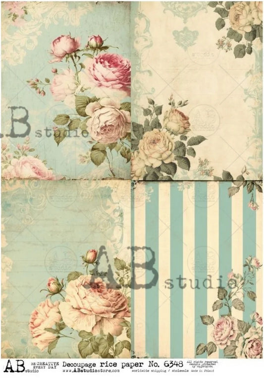 French Cottage Core Quad (#6348) Rice Paper - AB Studios