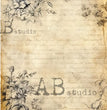 Sepia Letter Flowers (#6361) Rice Paper- AB Studios  Decoupage Central