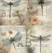 Musical Dragonflies Quad (#6477) Rice Paper - AB Studios