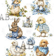 Easter Animals in Blue (#6505) Rice Paper- AB Studios