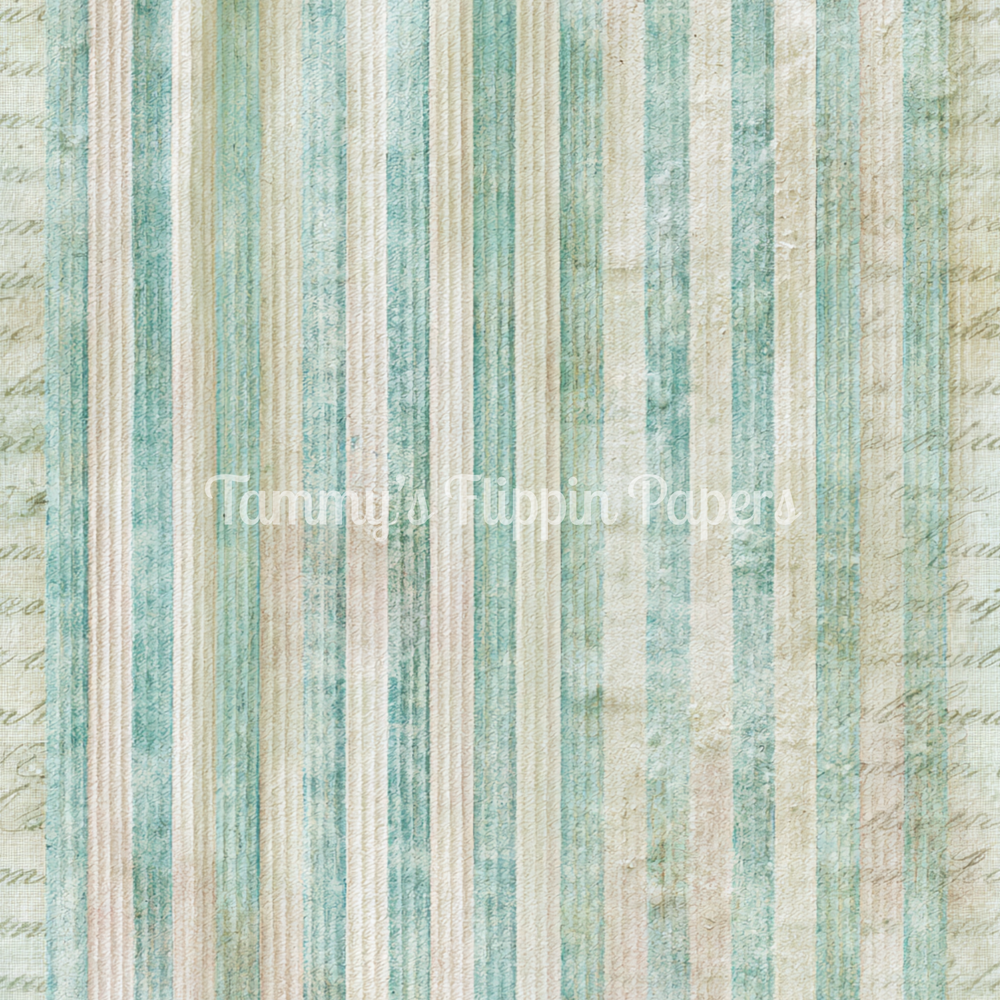 Aqua Stripes & Script Tissue Paper - Flippin Furniture