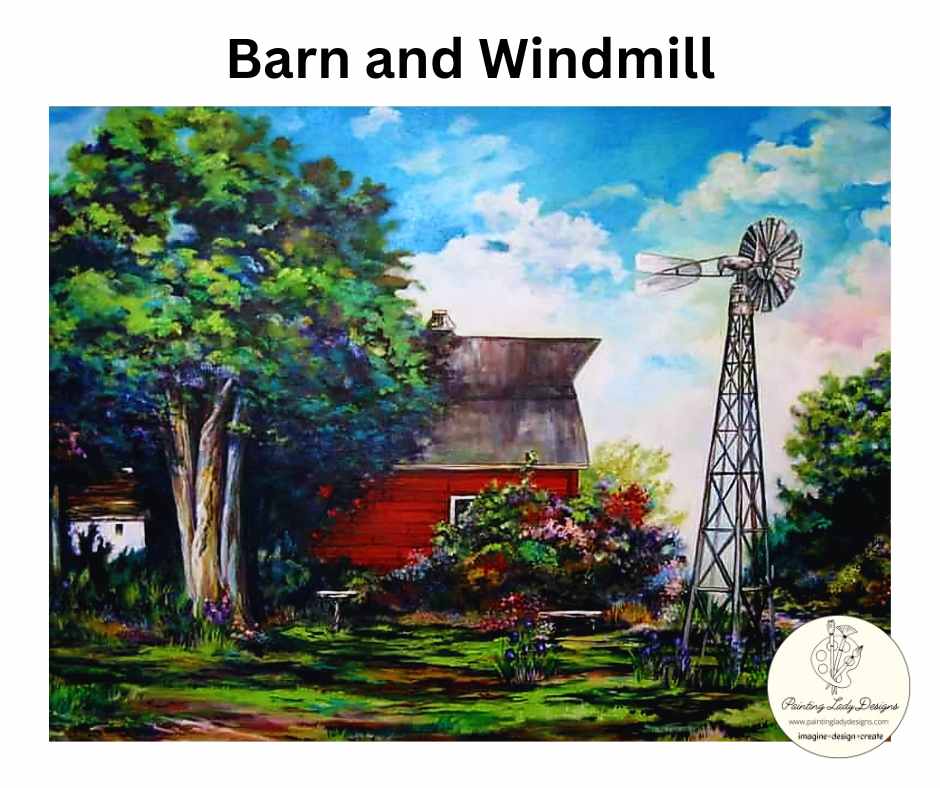 Barn & Windmill Decoupage Paper - Painting Lady Designs