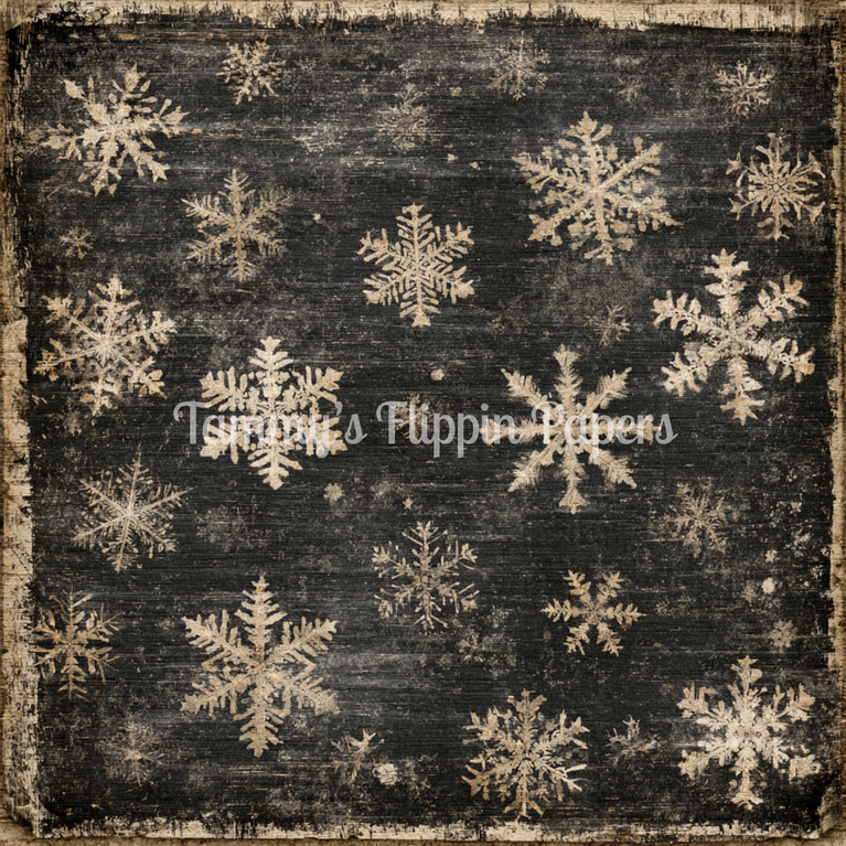 Black & Cream Snowflake Background Tissue Paper - Flippin Furniture