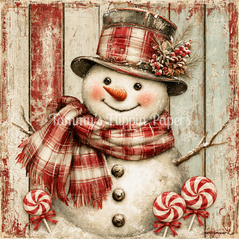 Candy Shop Snowman Decoupage Paper - Flippin Furniture