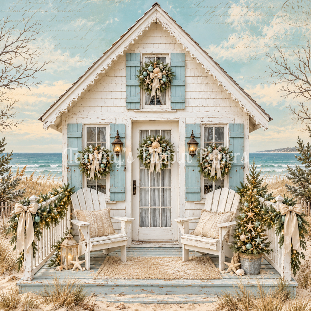 Christmas Cottage Decoupage Paper - Flippin Furniture