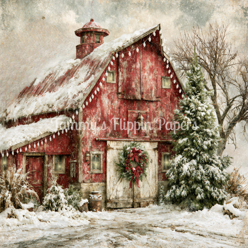 Christmas at the Red Barn Tissue Paper - Flippin Furniture