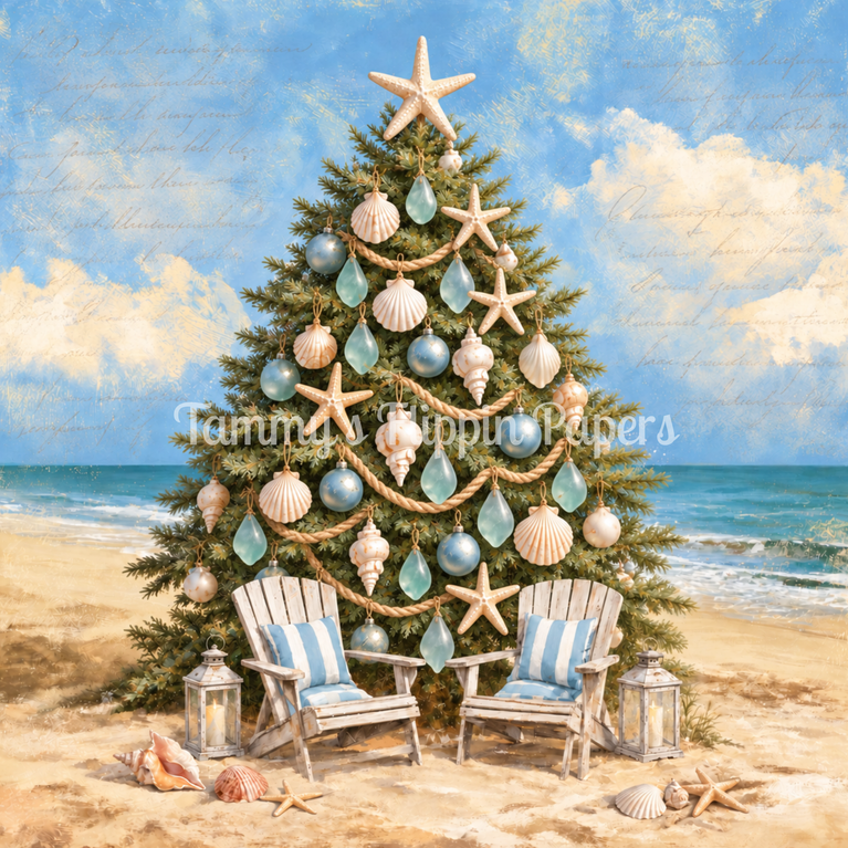 Christmas in Paradise Decoupage Paper - Flippin Furniture