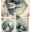 Winter Church A4 Rice Paper (DC136) - Decoupage Central