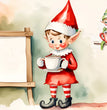 Christmas Elf with Sign Board Rice Paper (DC171) - Decoupage Central