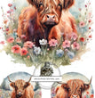 Highland Cow Circles Rice Paper (DC197) - Decoupage Central