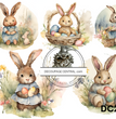 Primitive Bunnies Rice Paper (DC207) - Decoupage Central
