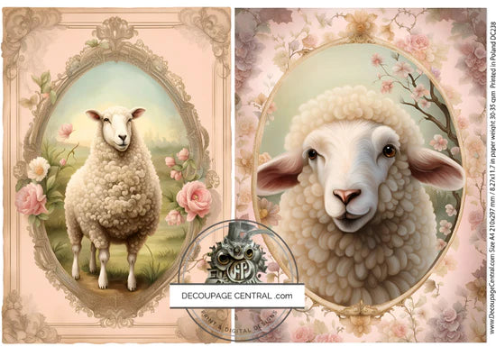 Pink Sheep Rice Paper - Decoupage Central