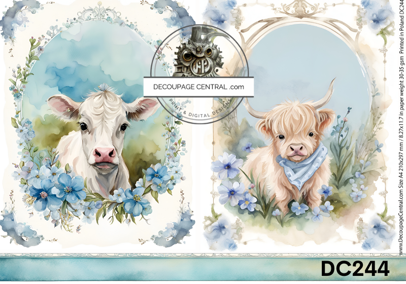 Baby Cows Rice Paper (DC244) - Decoupage Central