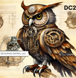 Steampunk Owls Rice Paper (DC245) - Decoupage Central