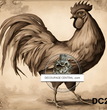 Sepia Rooster Rice Paper (DC255)- Decoupage Central