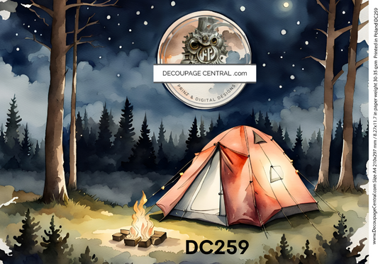 Let's Go Camping Decoupage Paper - Decoupage Central