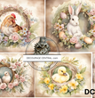 Spring Animal Wreaths Rice Paper (DC264) - Decoupage Central