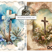 Cross & Flowers Duo Rice Paper (DC265)- Decoupage Central