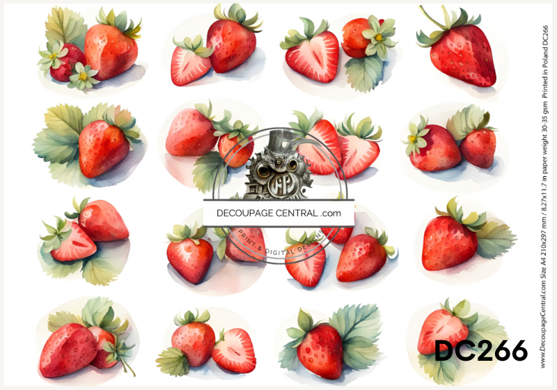 Nuthin But Strawberries Decoupage Paper (DC266)- Decoupage Central