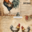 Rooster & Hens Postale Decoupage Paper (DC269)- Decoupage Central