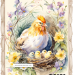 Spring Hen on Nest Decoupage Paper (DC270)- Decoupage Central