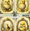 Framed Chicks Multi Rice Paper (DC272)- Decoupage Central