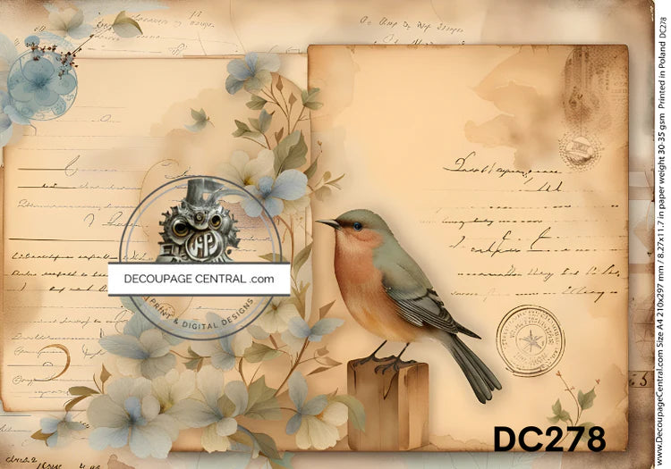 Bird & Parchment - Decoupage Central