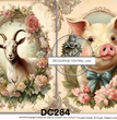 Framed Pig & Goat Rice Paper (DC284) - Decoupage Central