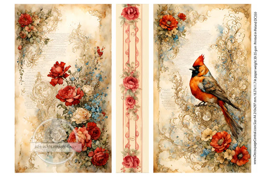Cardinals Story Rice Paper - Decoupage Central