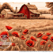 Red Barn & Field of Poppies Rice Paper (DC357)- Decoupage Central