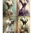 Victorian Dress Form Quads Rice Paper (DC358)- Decoupage Central