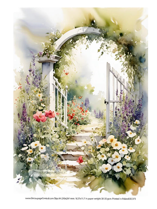 Cottagecore Floral Arch Rice Paper - Decoupage Central