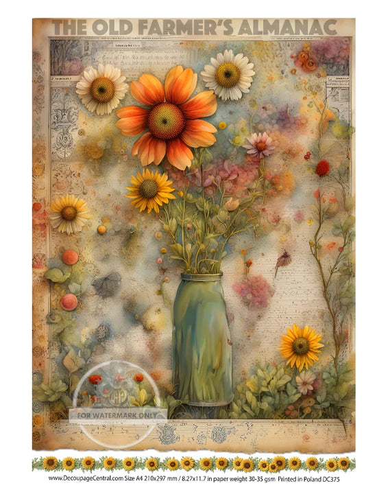 The Old Farmers Almanac Rice Paper (DC375)- Decoupage Central