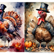 Turkey Day Duo Rice Paper (DC379) - Decoupage Central