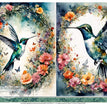 Hummingbird in Wreath Rice Paper (DC387)- Decoupage Central