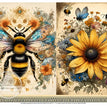 Bee & Daisy Duo Rice Paper (DC388) - Decoupage Central