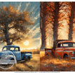 Red & Blue Truck Duo Rice Paper (DC393)- Decoupage Central