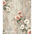 Creamy Floral Shiplap Rice Paper (DC398)- Decoupage Central