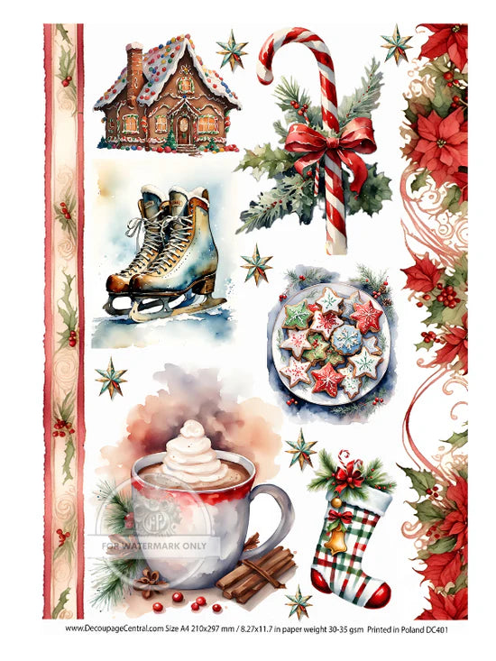 Christmas Smalls Rice Paper (DC401) - Decoupage Central