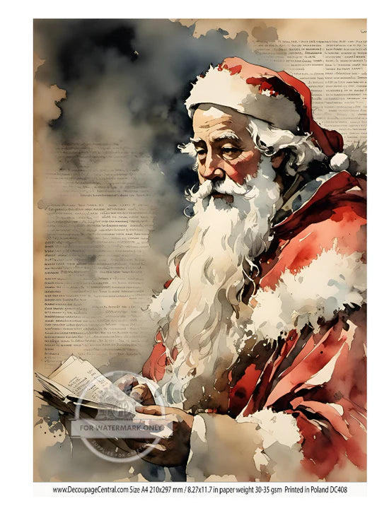 Vintage Santas 2 Rice Paper - Decoupage Central