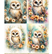 Owlie Quad Rice Paper (DC413)- Decoupage Central
