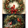 Cardinal Wreath Duo Rice Paper (DC421) - Decoupage Central