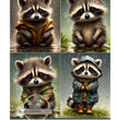 Rainy Raccoon Quad Rice Paper (DC425)- Decoupage Central
