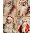 Parchment Santa Quad Multi Rice Paper (DC430) - Decoupage Central